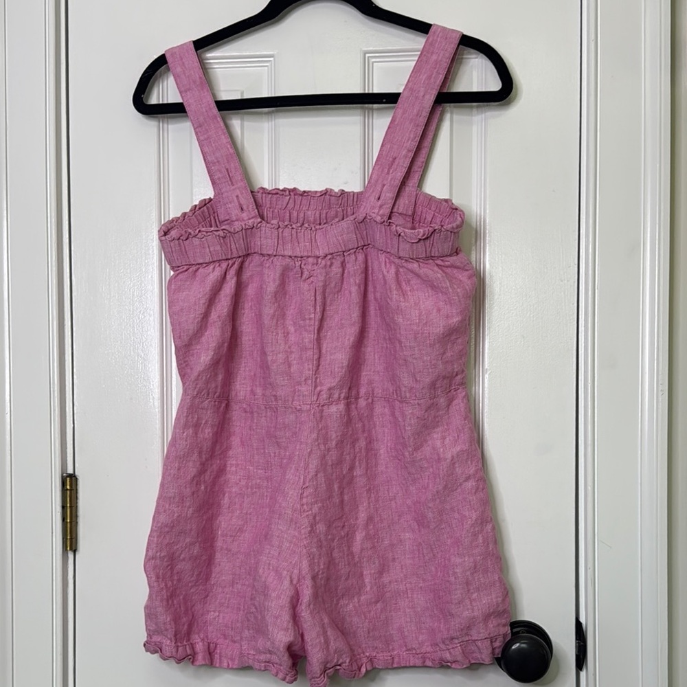 J. Crew Pink Linen Sleeveless Jumpsuit with Elasticized Neckline - Picture 8 of 8